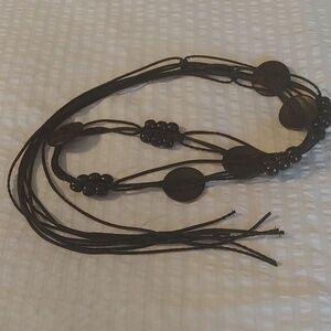 Black Bohemian Beaded Festival Macrame Belt